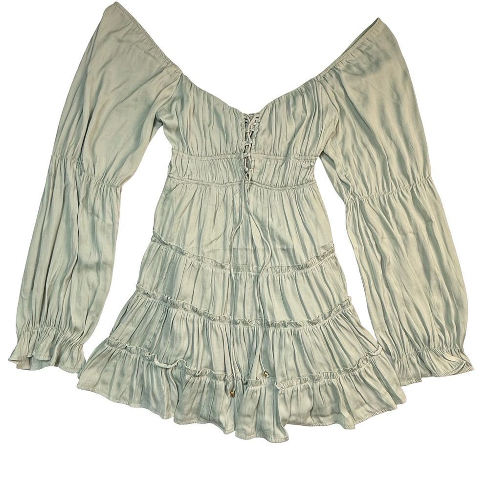 Saints + Secrets Fairycore Boho Off Shoulder Tiered Mini Dress XS